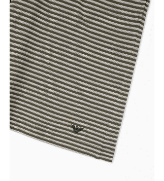 Emporio Armani Bermudas de playa en punto con rayas verde
