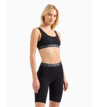 Emporio Armani Hlačne nogavice s črto z logotipom ASV črne barve