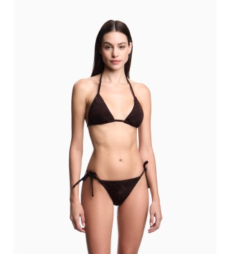 Emporio Armani Bikini con motivo jacquard marrone