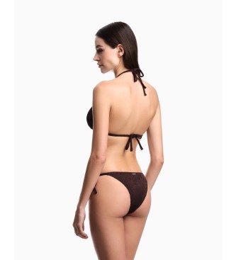 Emporio Armani Bikini con motivo jacquard marrone
