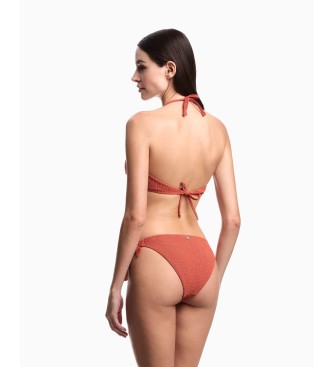 Emporio Armani Bikini in lycra marrone testurizzato