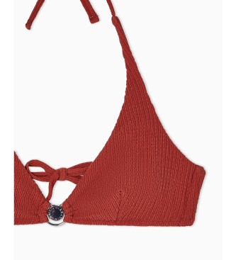 Emporio Armani Bikini in lycra marrone testurizzato