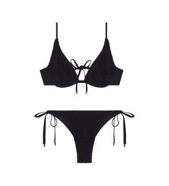 Emporio Armani Bikini con cuciture nere e fumo