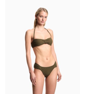 Emporio Armani Bikini seersucker z wk?adk? zielone