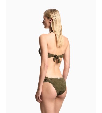 Emporio Armani Bikini seersucker z wk?adk? zielone