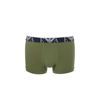 Emporio Armani 3-pack boxerkalsonger i ekologisk bomull med glnsande flerfrgat ASV-logoband