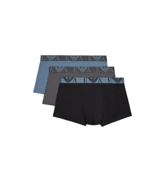 Emporio Armani Three-pack of boxer briefs with eye-catching multicoloured monogram logo