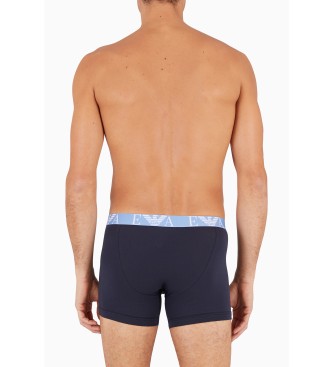 Emporio Armani Confezione da 3 boxer blu scuro con monogramma audace