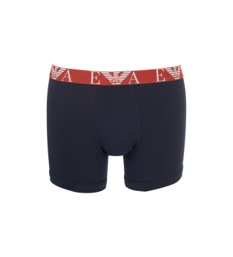 Emporio Armani Confezione da 3 boxer blu scuro con monogramma audace