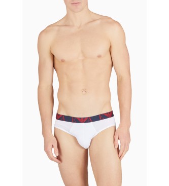 Emporio Armani PACK OF THREE SLIP PUSSY PANTS WITH STUNNING multicoloured MONOGRAM LOGO