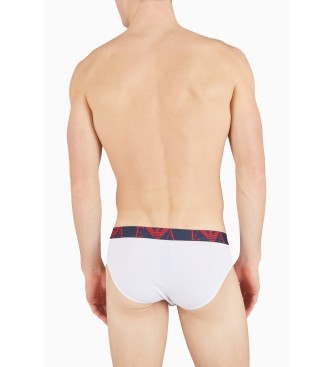 Emporio Armani PACK OF THREE SLIP PUSSY PANTS WITH STUNNING multicoloured MONOGRAM LOGO