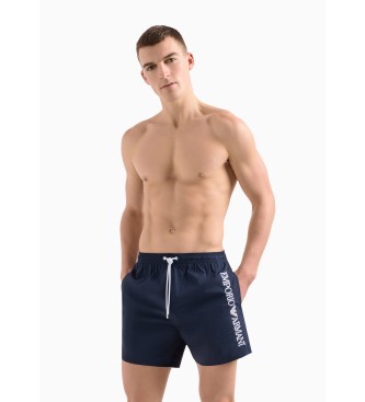 Emporio Armani Ensfarvet marinebl badedragt