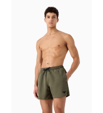 Emporio Armani Costume da bagno verde con fascia logo