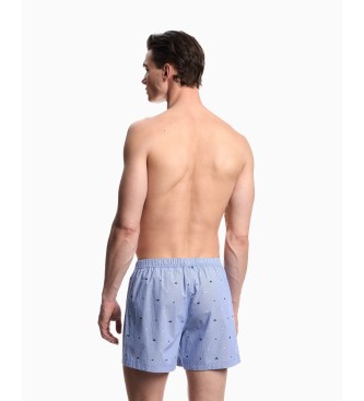 Emporio Armani Boxer con motivo logato blu