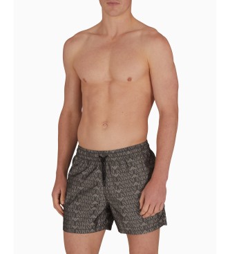 Emporio Armani Badeanzug aus grauem Jacquard-Strick