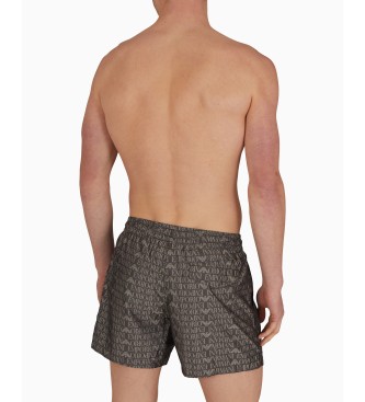Emporio Armani Badeanzug aus grauem Jacquard-Strick