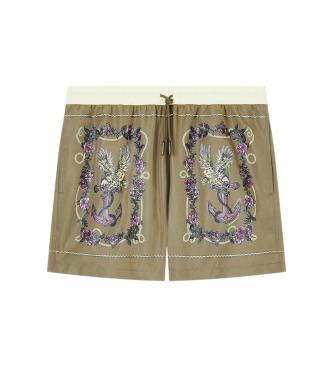 Emporio Armani Bañador con estampado de cartas verde