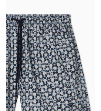 Emporio Armani Bañador corto con mezcla de estampados marino