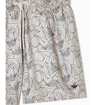 Emporio Armani Maillot de bain taupe � motifs vari�s