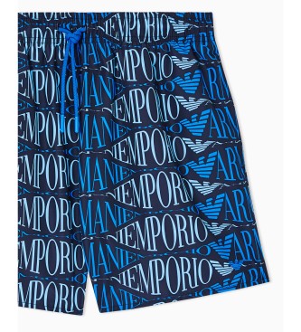 Emporio Armani Maillot de bain imprim� bleu