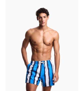 Emporio Armani Bañador estampado de rayas sombreadas azul