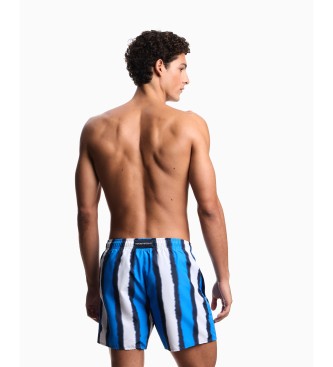 Emporio Armani Bañador estampado de rayas sombreadas azul