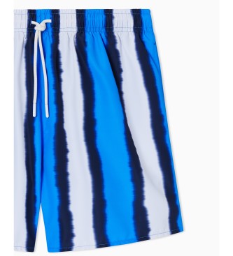Emporio Armani Bañador estampado de rayas sombreadas azul