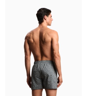 Emporio Armani Logo swimming costume green