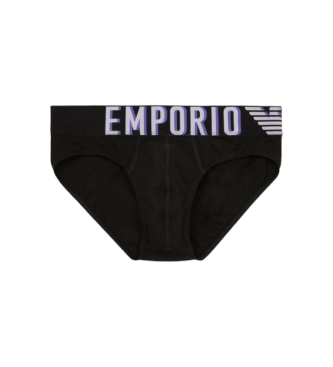 Emporio Armani Slip avec grand logo ASV noir