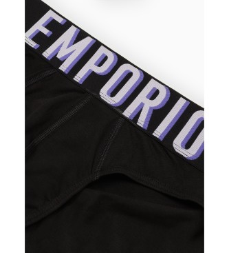 Emporio Armani Kratke hlače z velikim logotipom ASV črne barve
