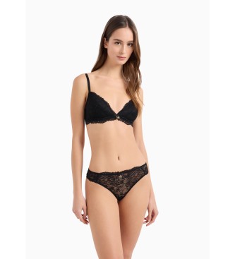 Emporio Armani Eternal Lace recycled lace panty ASV black