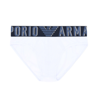 Emporio Armani Cuecas de algodo orgnico com mega logtipo ASV branco