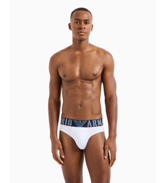 Emporio Armani Cuecas de algodo orgnico com mega logtipo ASV branco