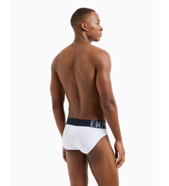 Emporio Armani Cuecas de algodo orgnico com mega logtipo ASV branco