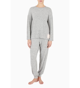 Emporio Armani Pyjama long en viscose gris