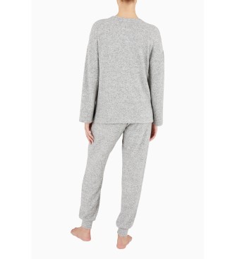 Emporio Armani Pijama comprido em viscose cinzento