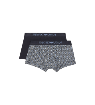 Emporio Armani PAQUET DE DEUX Pantalons BXER BRIEF AVEC STAMPINGS MIXTES multicolores  