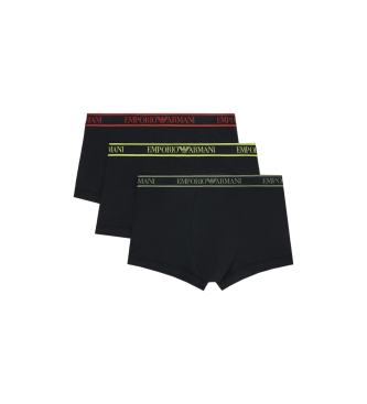 Emporio Armani PACK OF THREE BXER PANTS WITH CORE LOGO BAND black  