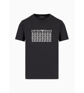 Emporio Armani Camiseta Macrologo negro
