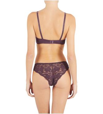 Emporio Armani Culotte en dentelle de viscose Dreamy Lilas