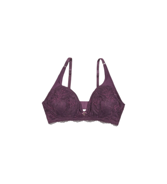 Emporio Armani Bralette-Suti de renda em viscose lils