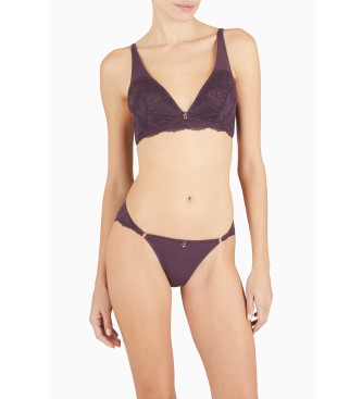 Emporio Armani Bralette - Soutien-gorge en dentelle de viscose de rve lilas