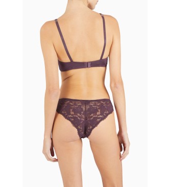 Emporio Armani Bralette - Soutien-gorge en dentelle de viscose de rve lilas