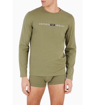 Emporio Armani T-shirt com logtipo da guia verde