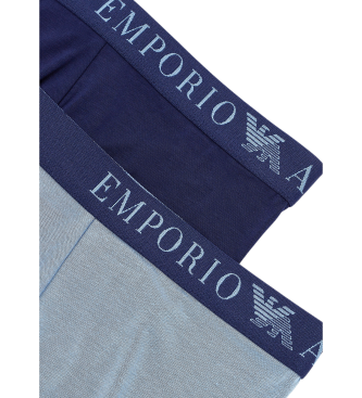 Emporio Armani Lot de 2 caleons en viscose biologique douce au toucher ASV marine, bleu