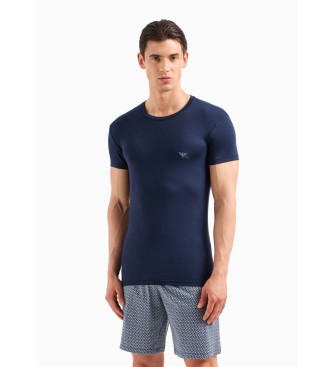 Emporio Armani Pakke med 2 slim fit homewear t-shirts i miljvenlig viskose navy, bl