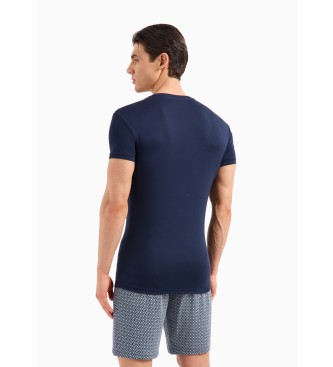 Emporio Armani Pakke med 2 slim fit homewear t-shirts i miljvenlig viskose navy, bl