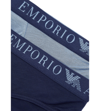 Emporio Armani Lot de 2 slips en viscose biologique douce au toucher ASV navy, blue