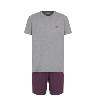 Emporio Armani Pyjama korte mouw Endurance grijs