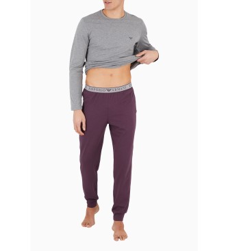 Emporio Armani Pyjama avec logo Endurance gris, violet